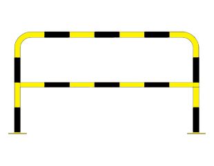 Bariera chodnikowa U-12a z porzeczką | na stopie, żółto-czarna